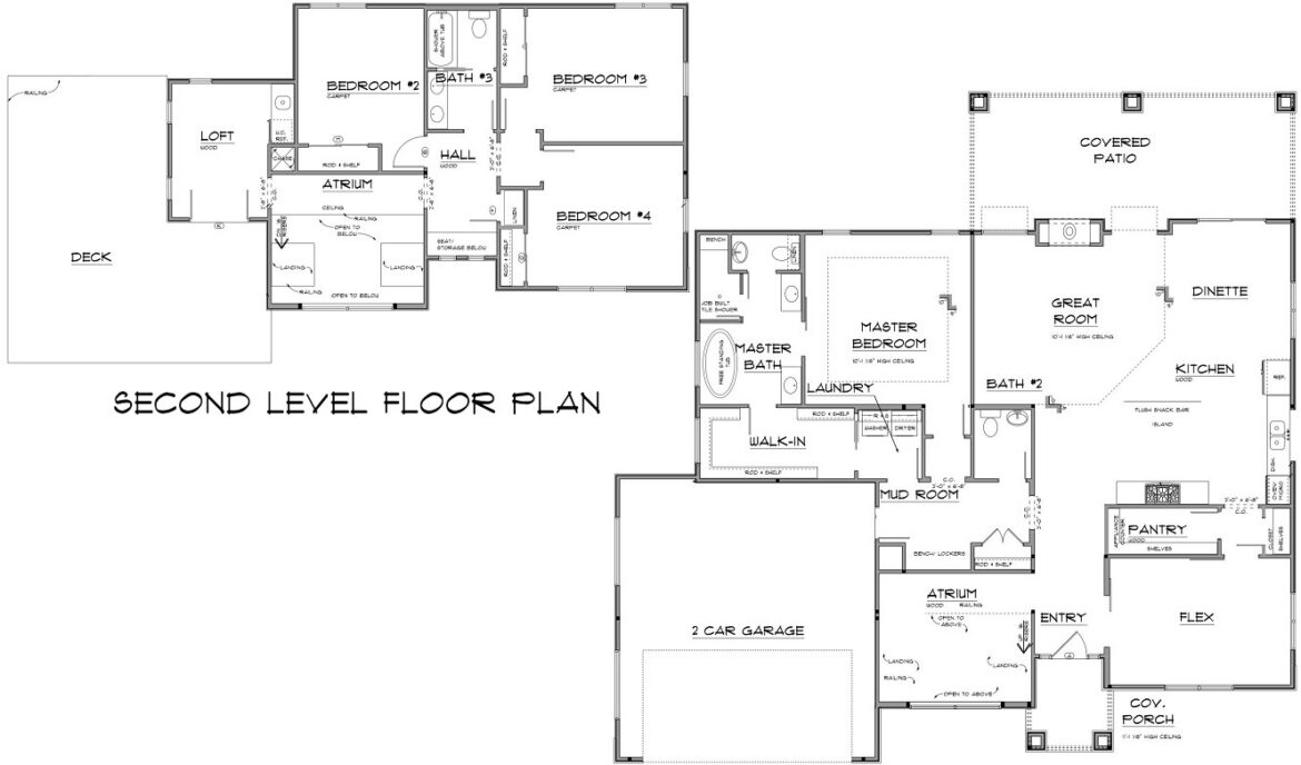 First- and second-floor plans for the Galloway custom home at 11497 Treelawn Street in Gulfport, Mississippi.