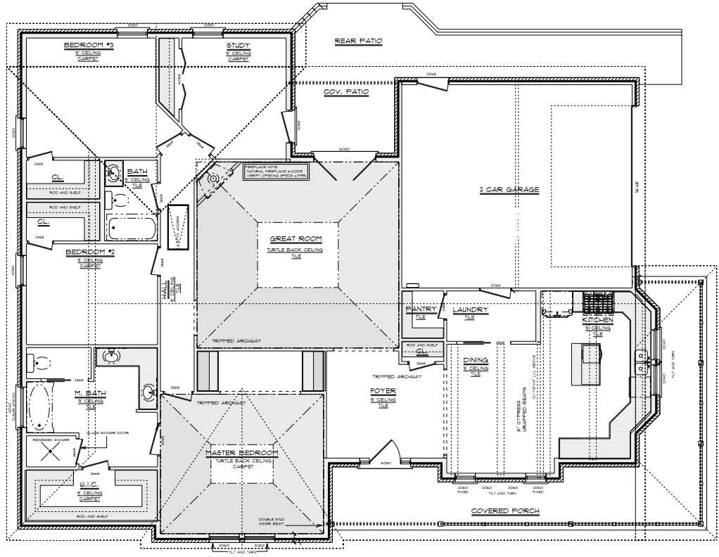 Custom Floor Plan, 2200 square feet heating & cooled, 4 bedroom, 2 bath by BW Artisan